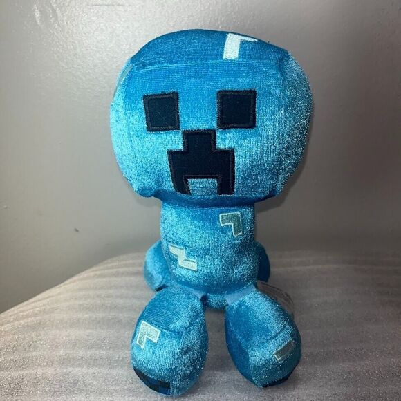 Minecraft Blue Charged Creeper Plush 8” Mojang Jinx 2020 Stuffed Toy Happy - Picture 2 of 16